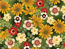 Load image into Gallery viewer, FLORAL GARDEN FLANNEL GREEN FABRIC