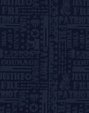 Load image into Gallery viewer, PATRIOTIC TYPOGRAPHY FABRIC NAVY
