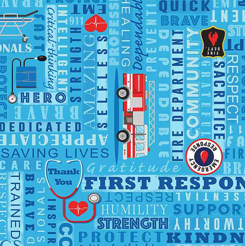 FIRST RESPONDERS - THANK YOU FABRIC
