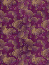 Load image into Gallery viewer, METALLIC DOTTED CIRCLE TEXTURE FABRIC - GOLD OR PURPLE
